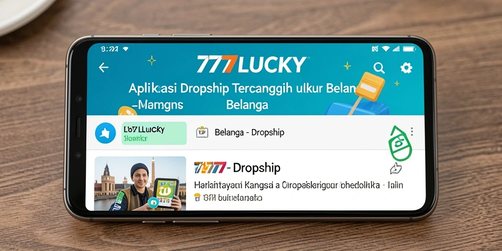 Tampilan antarmuka aplikasi 777LUCKY untuk Dropship yang user-friendly.