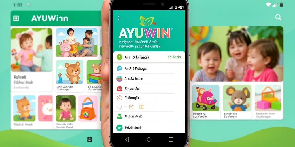 Tampilan antarmuka AYUWIN yang cerah dan ramah anak.