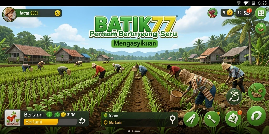 Tampilan antarmuka menarik dengan berbagai pilihan pertanian.