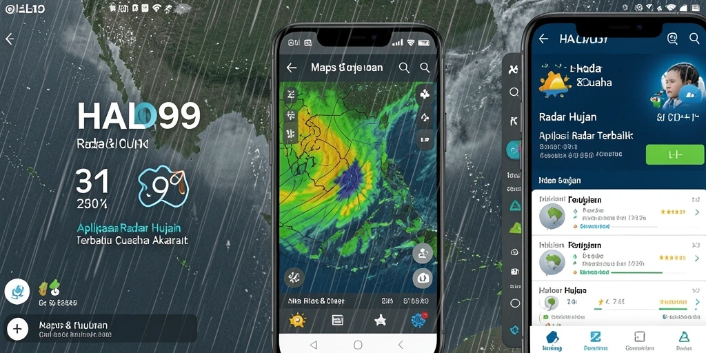 Tampilan antarmuka HALO99 dengan peta radar hujan yang jelas dan informatif.