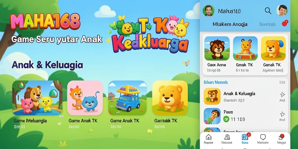 Tampilan antarmuka MAHA168 yang menarik untuk anak-anak.