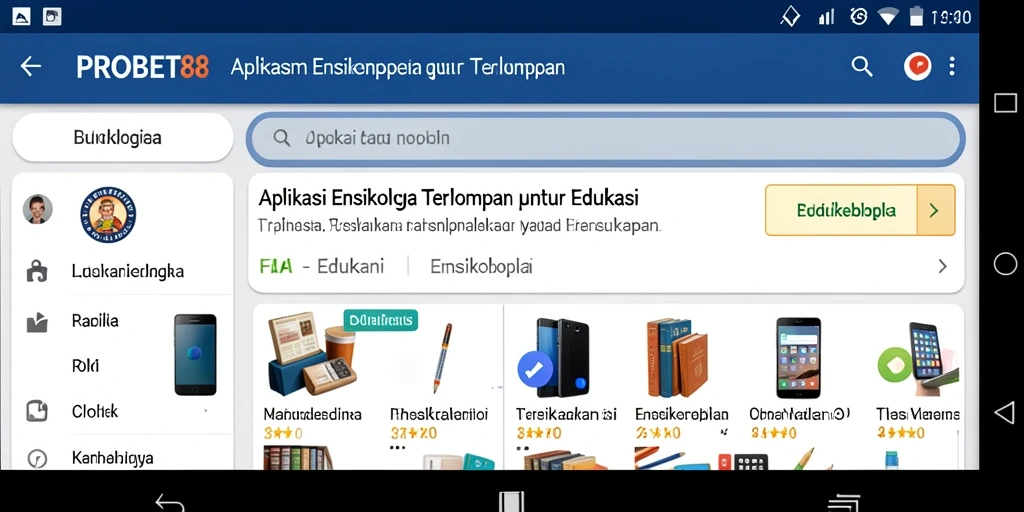 Tampilan antarmuka aplikasi Ensiklopedia PROBET88 yang ramah pengguna.