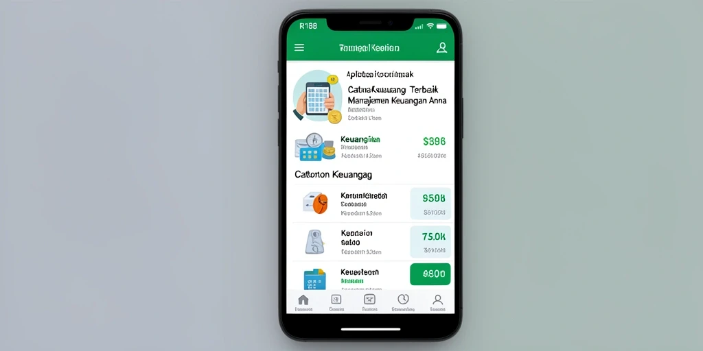 Antarmuka aplikasi RI188 yang intuitif untuk pencatatan keuangan.