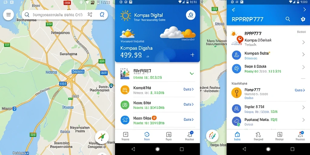Tampilan antarmuka RPRP777 yang intuitif dan informatif untuk navigasi dan cuaca.