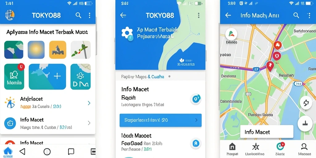 Tampilan antarmuka aplikasi Info Macet TOKYO88 di perangkat mobile.